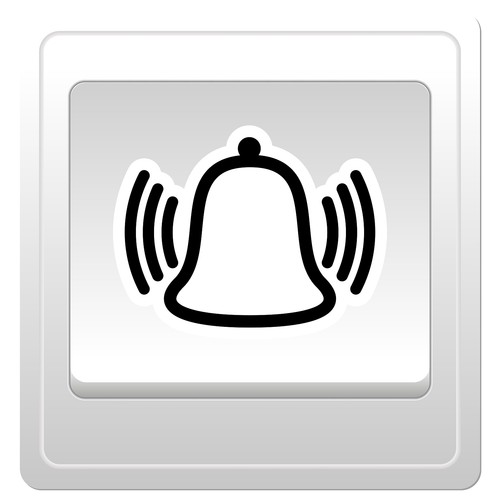 Klingel symbol aufkleber - 4x,